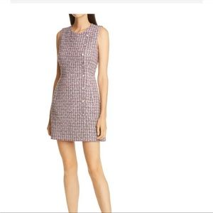 VERONICA BEARD Culter button-embellished tweed mini dress